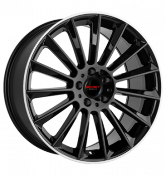 Secret Wheels, SW1, 8x18 ET35 5x112 66,6, black lip polish