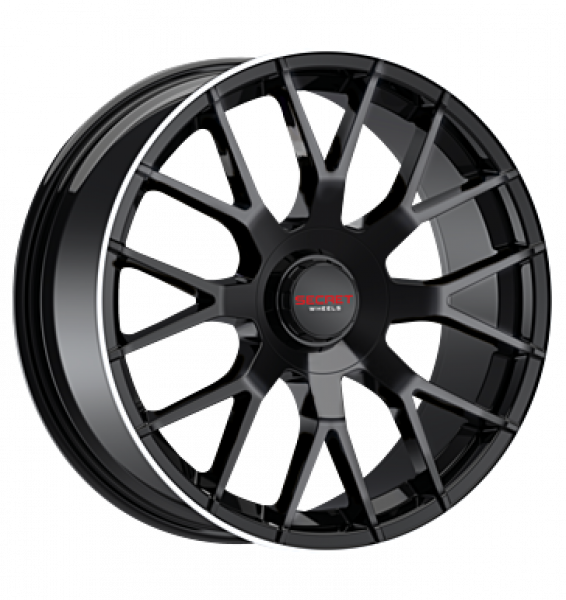 Secret Wheels, SW3, 8,5x20 ET43 5x112 66,6, black lip polish